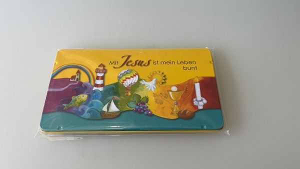 Buntstifte im Etui „Mit Jesus ist mein Leben bunt“